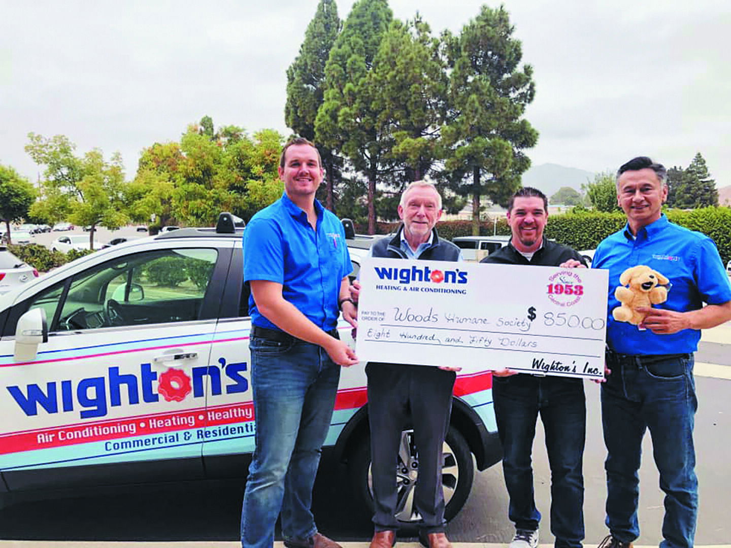 Wighton’s Inc. Donates to Woods Humane Society