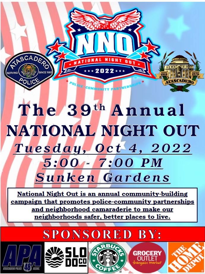 Atascadero Police Department to Host National Night Out