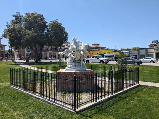 Wrestling Bacchantes Sculpture Gets New Viewing Sidewalk Installed