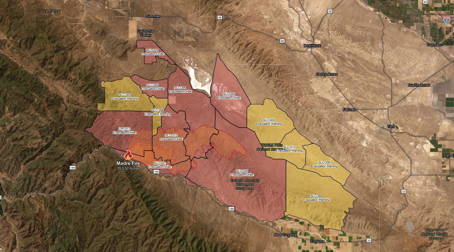 Madre Fire burns over 35,000 acres, prompts evacuations