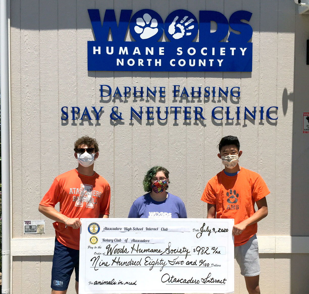 AHS Interact Donates to North County Woods Humane Society