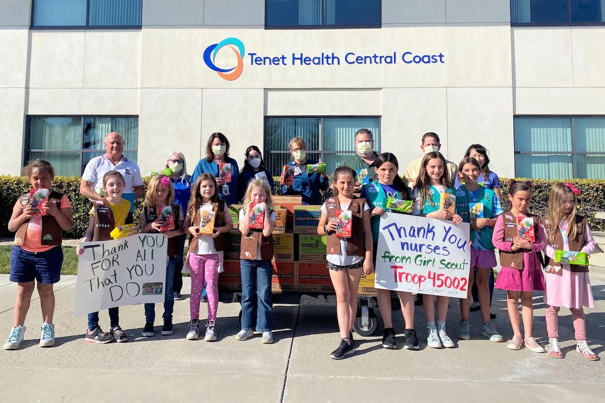 Local Brownie Troop Gifts 400 Boxes of Cookies to Hospital Staff