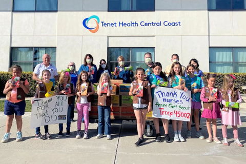 Local Brownie Troop Gifts 400 Boxes of Cookies to Hospital Staff