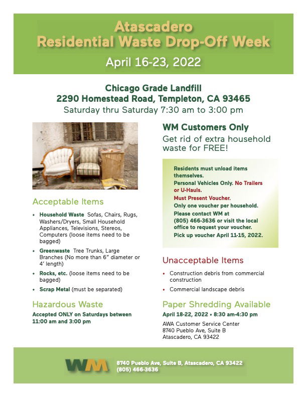 Waste Management Hosts Free Drop Off and Paper Shredding for Atascadero Customers&nbsp;