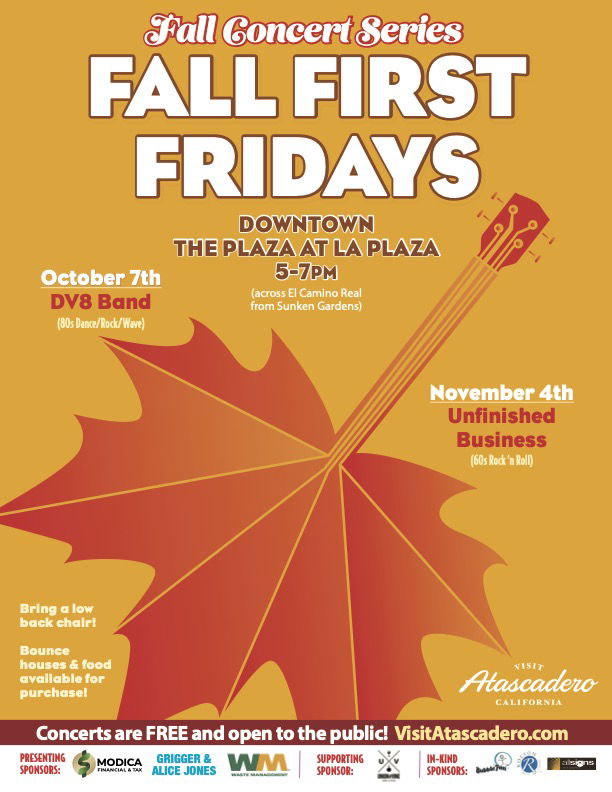 City of Atascadero presents&nbsp;2022 Fall First Friday Concert Series&nbsp;