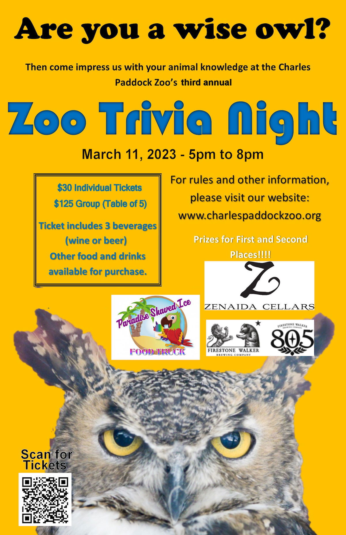 Charles Paddock Zoo Hosting Trivia Night