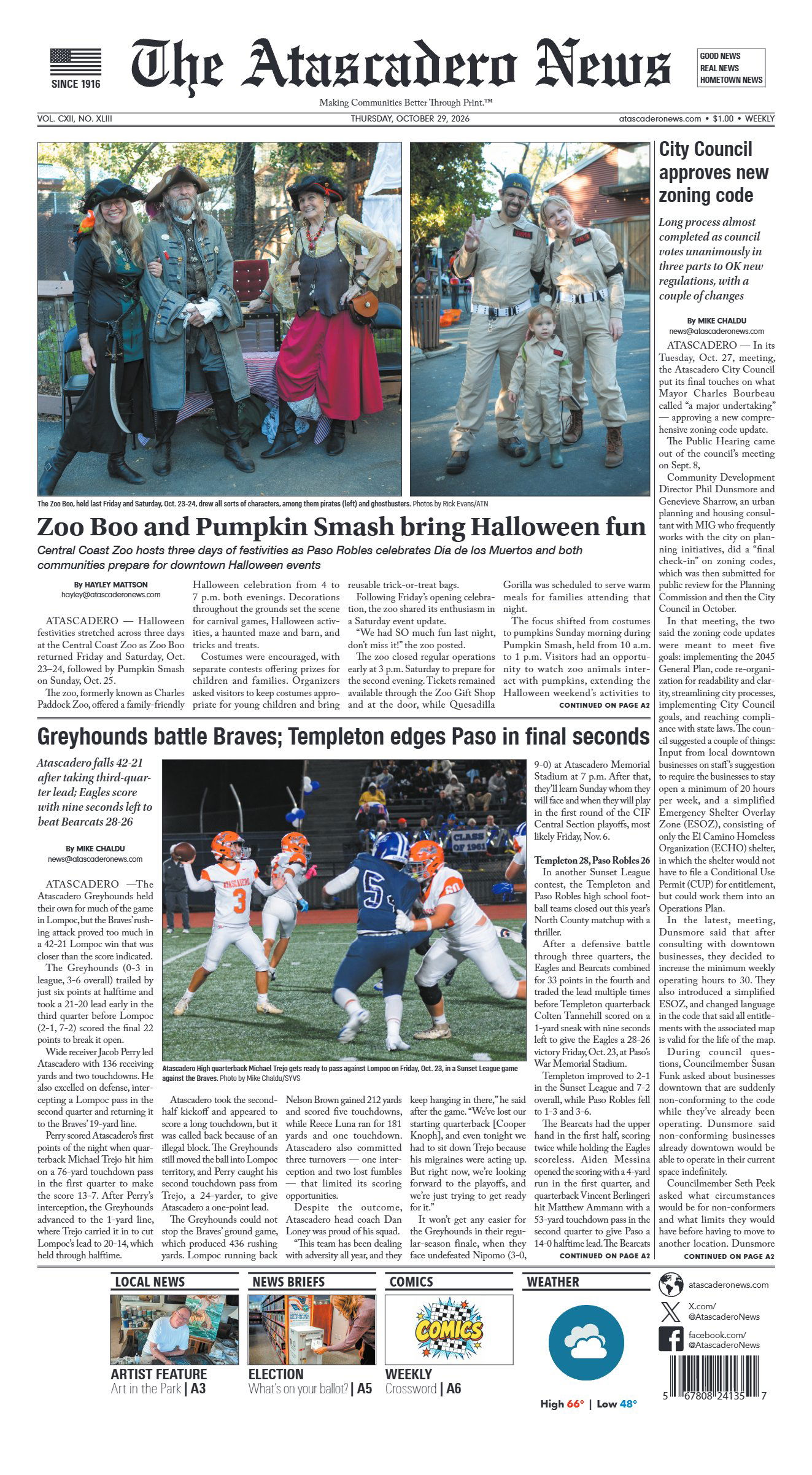 Atascadero News, Oct 2026 cover