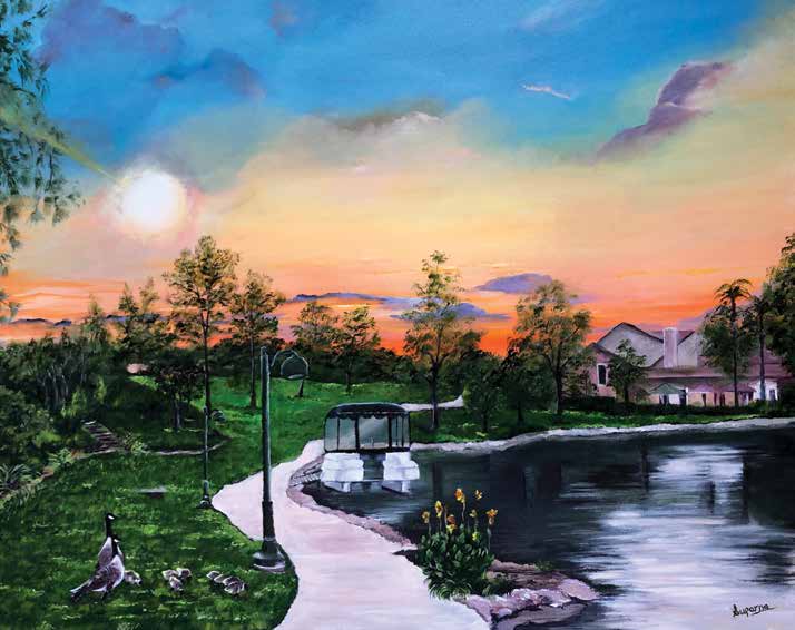 Painting of Calabasas Lake