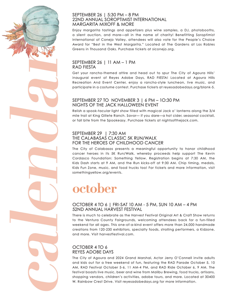 Calendar of Events