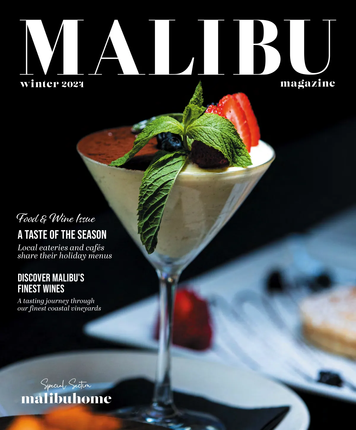Malibu Magazine — Winter Food and Wine 2024 cover