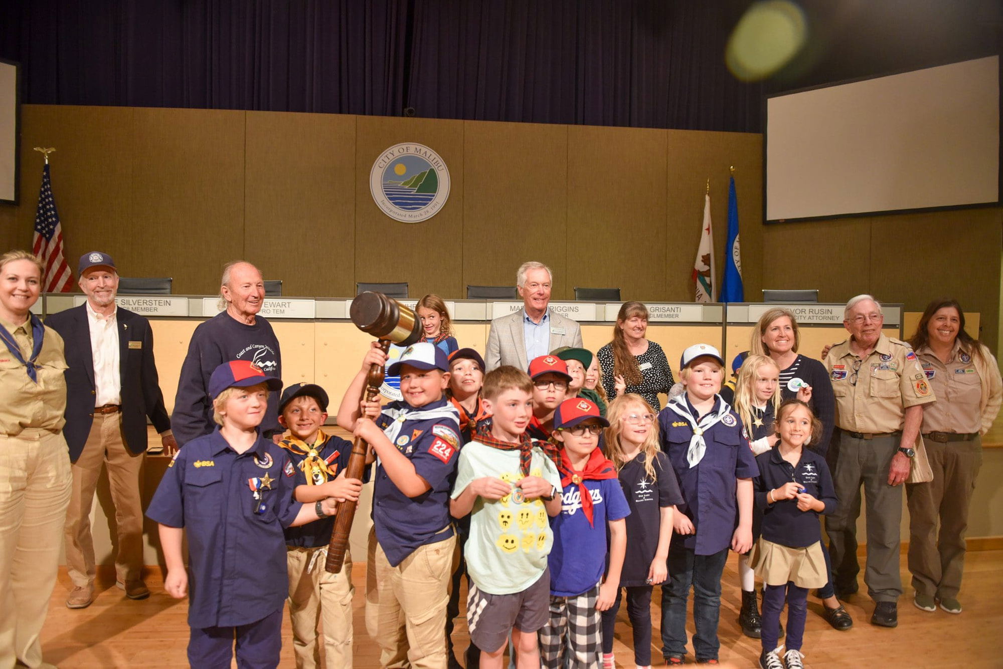 Malibu Cub Scouts 224 tour City Hall, meet city staff and propose new laws