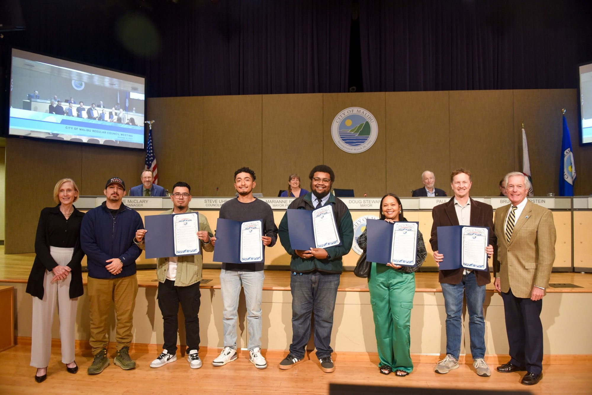 Malibu Outreach Team acknowledged by the Malibu City Council