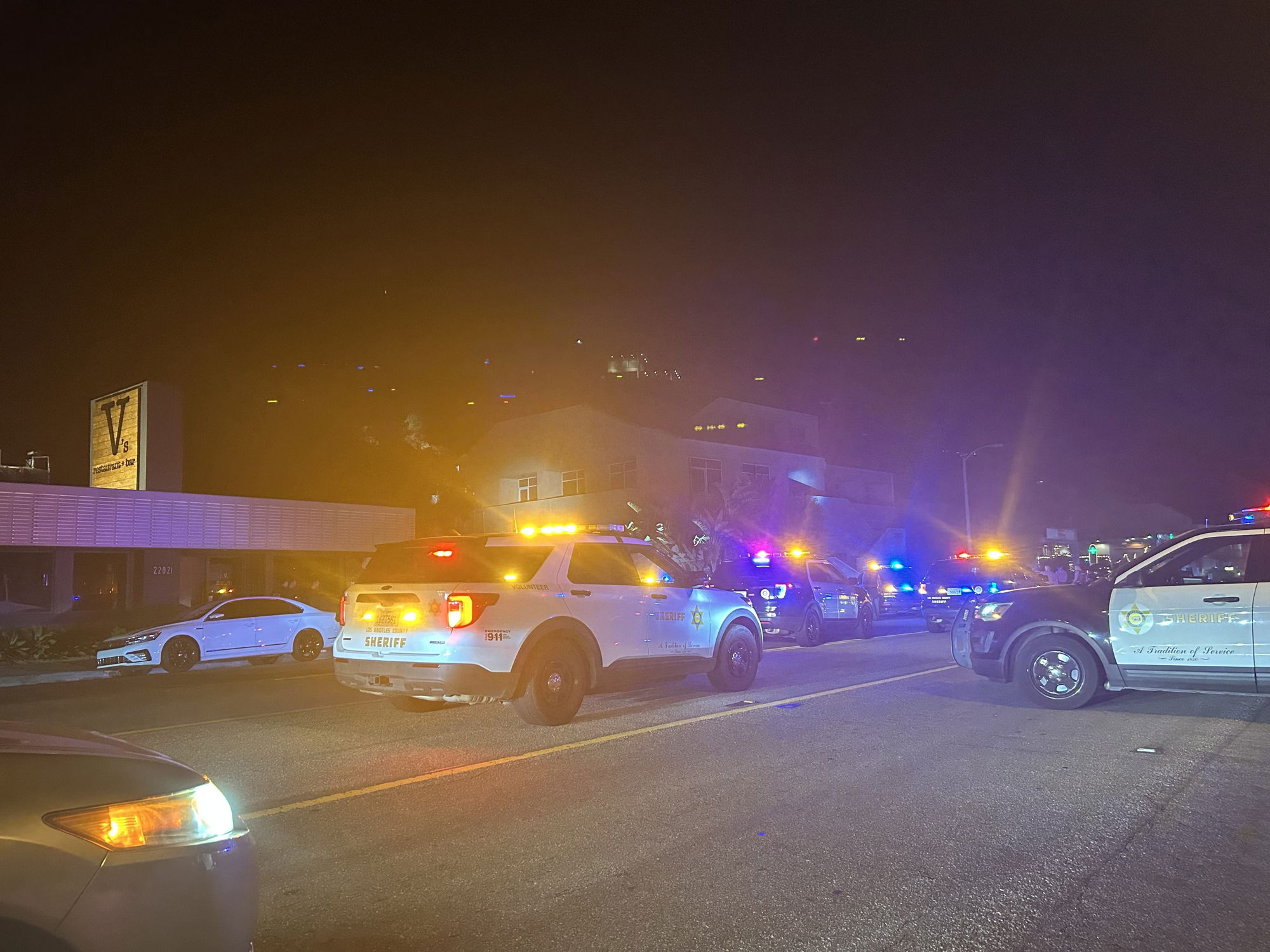 Sheriffs respond to fire and arson suspect on PCH Wednesday night