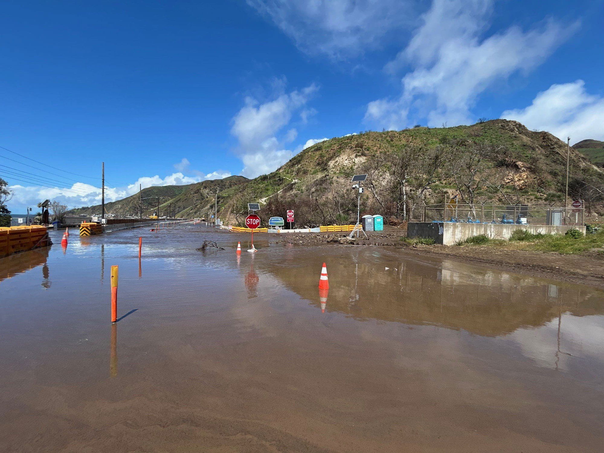 Pacific Coast Highway affected by flooding, debris