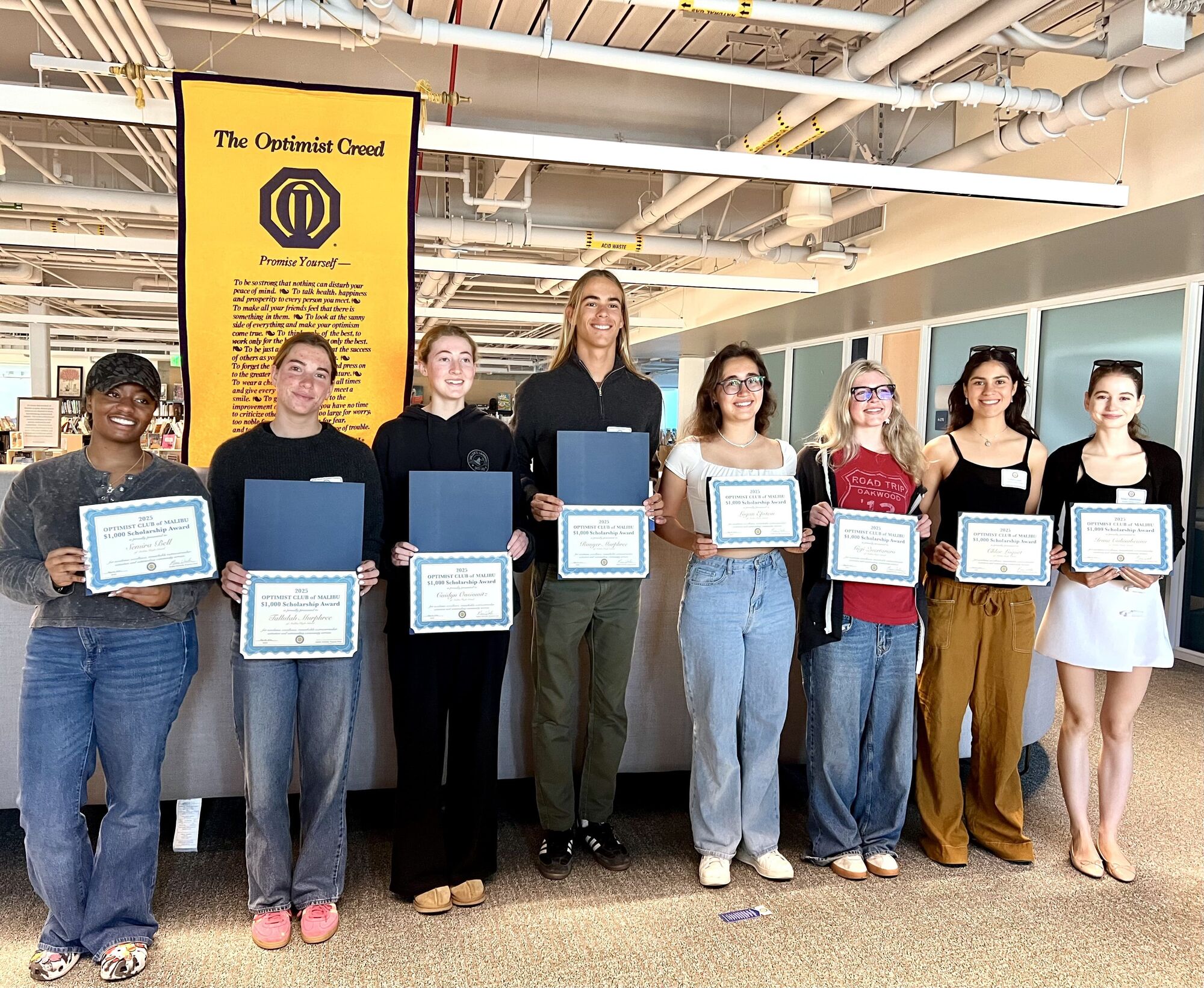 Optimist Club of Malibu honors eight outstanding graduates