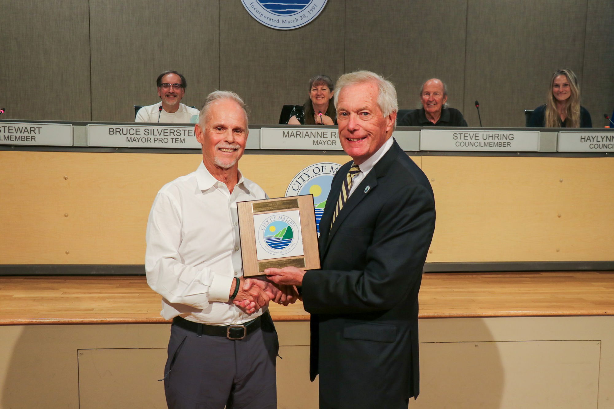 Malibu honors Chris Frost for 22 years of public safety leadership with long-overdue city tile