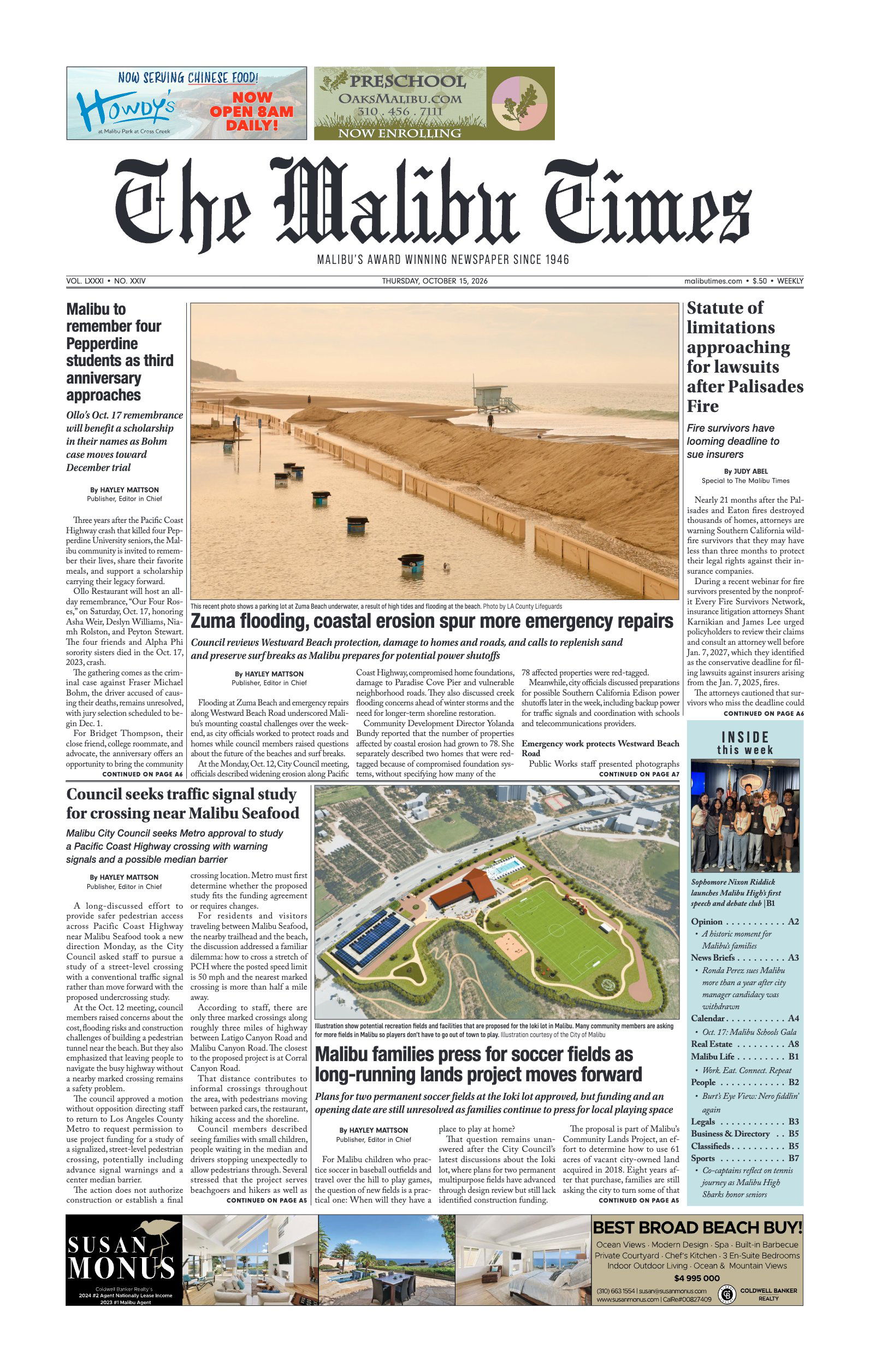The Malibu Times, Oct 2026 cover
