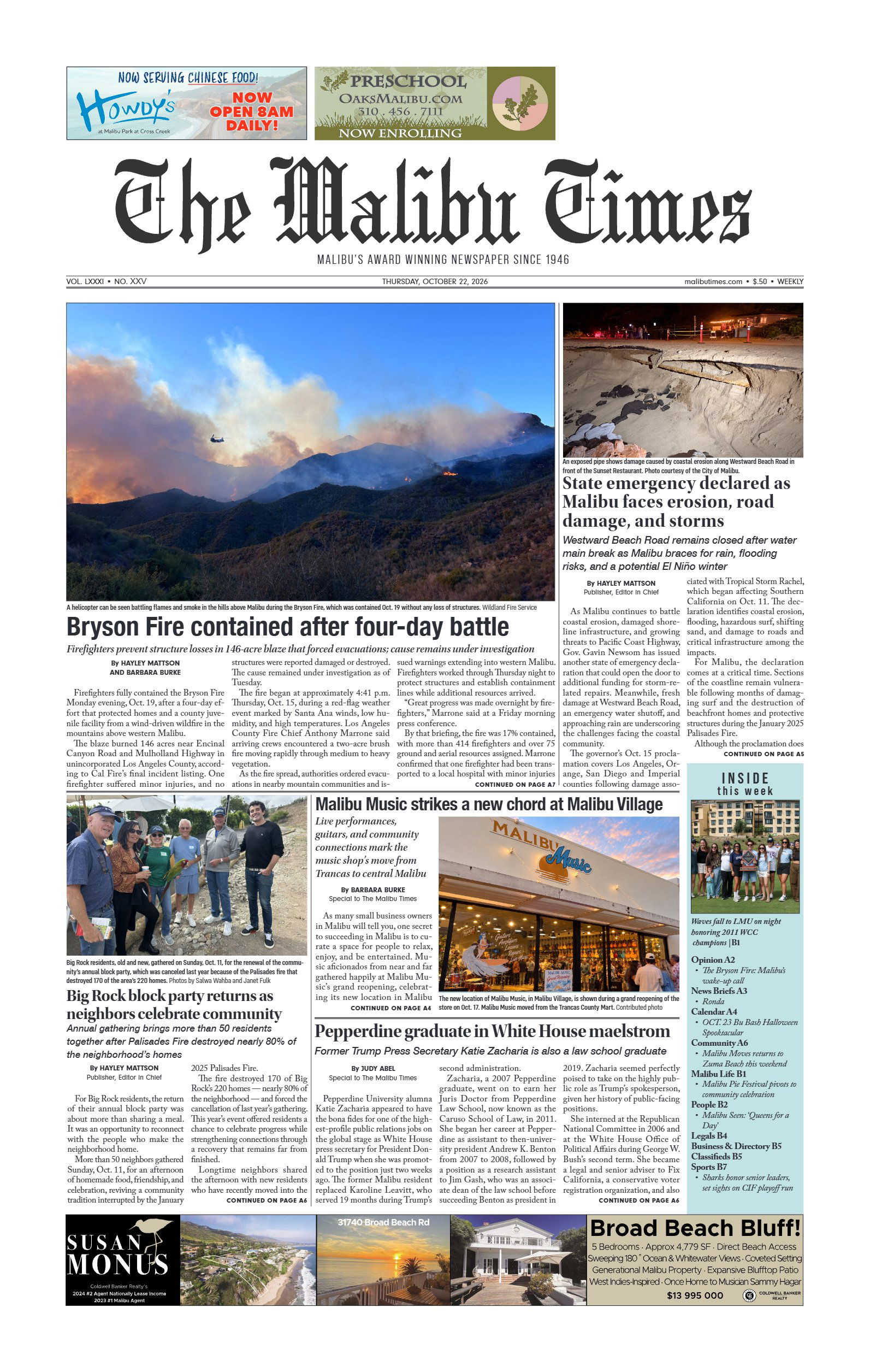 The Malibu Times, Oct 2026 cover