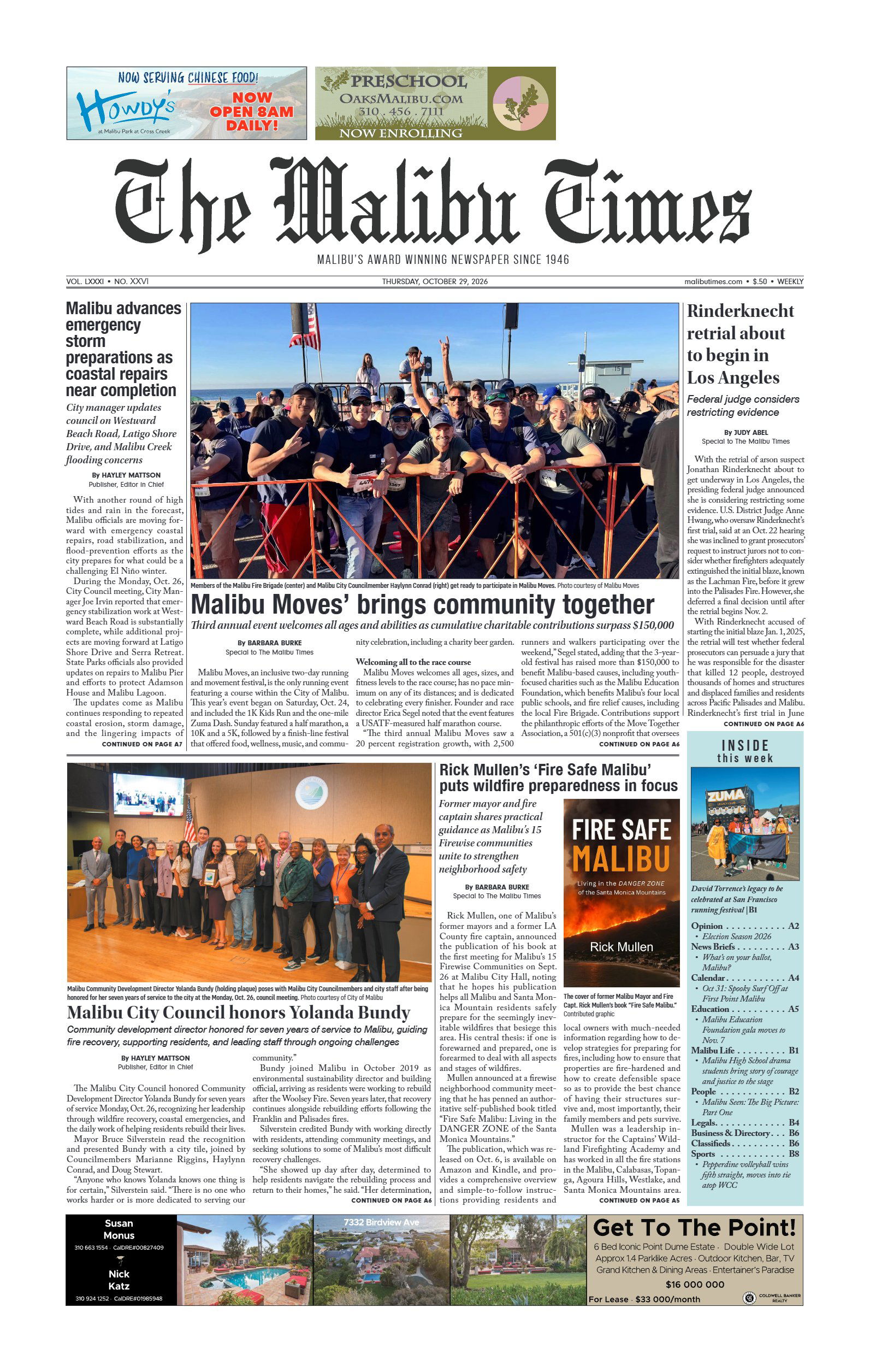 The Malibu Times, Oct 2026 cover