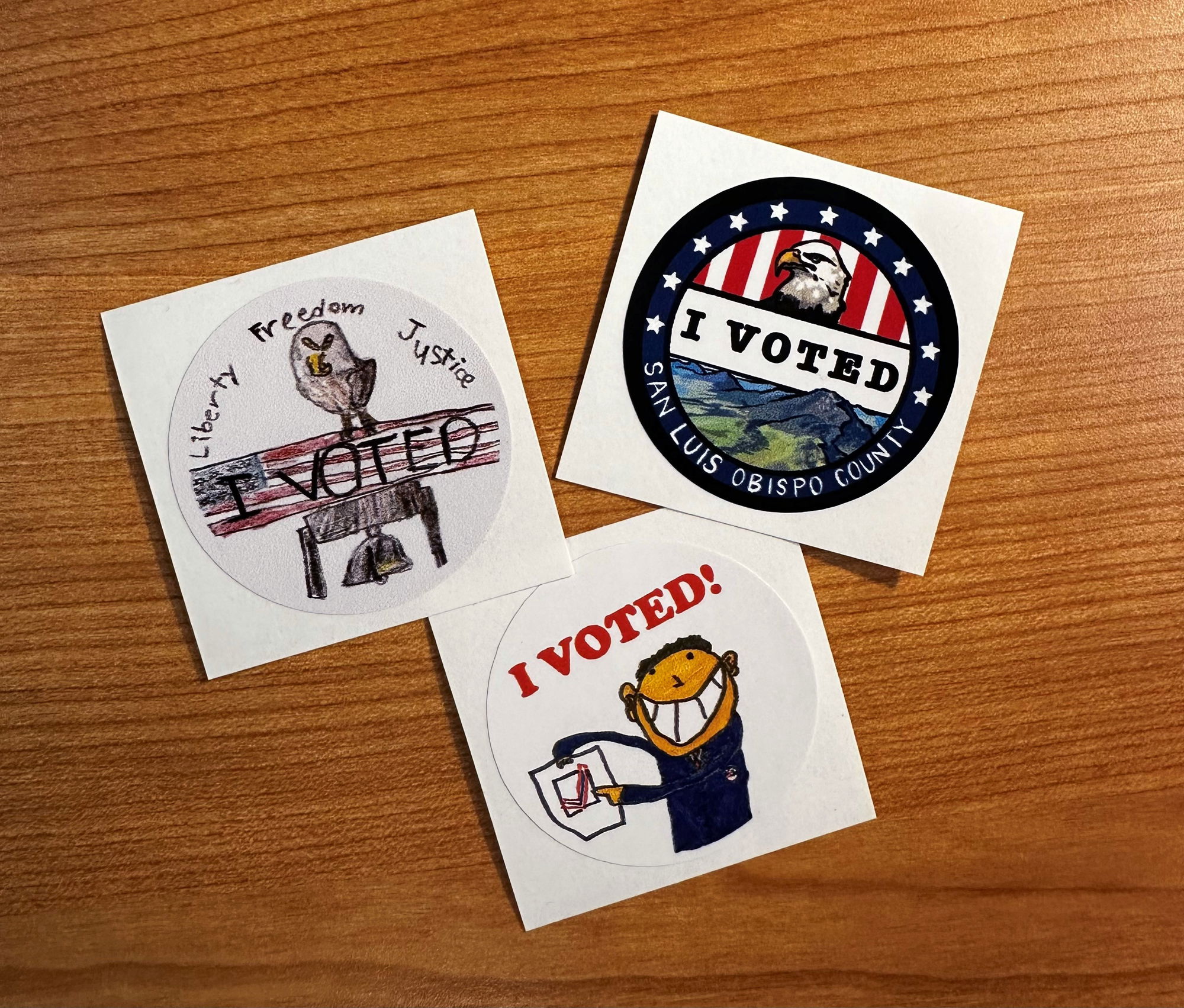 SLO County unveils new ‘I Voted’ sticker designs by local students