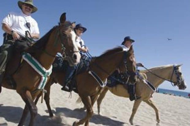 The view from above: Mounted posse patrols Malibu