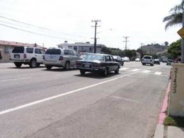 Dangerous crossing at La Costa