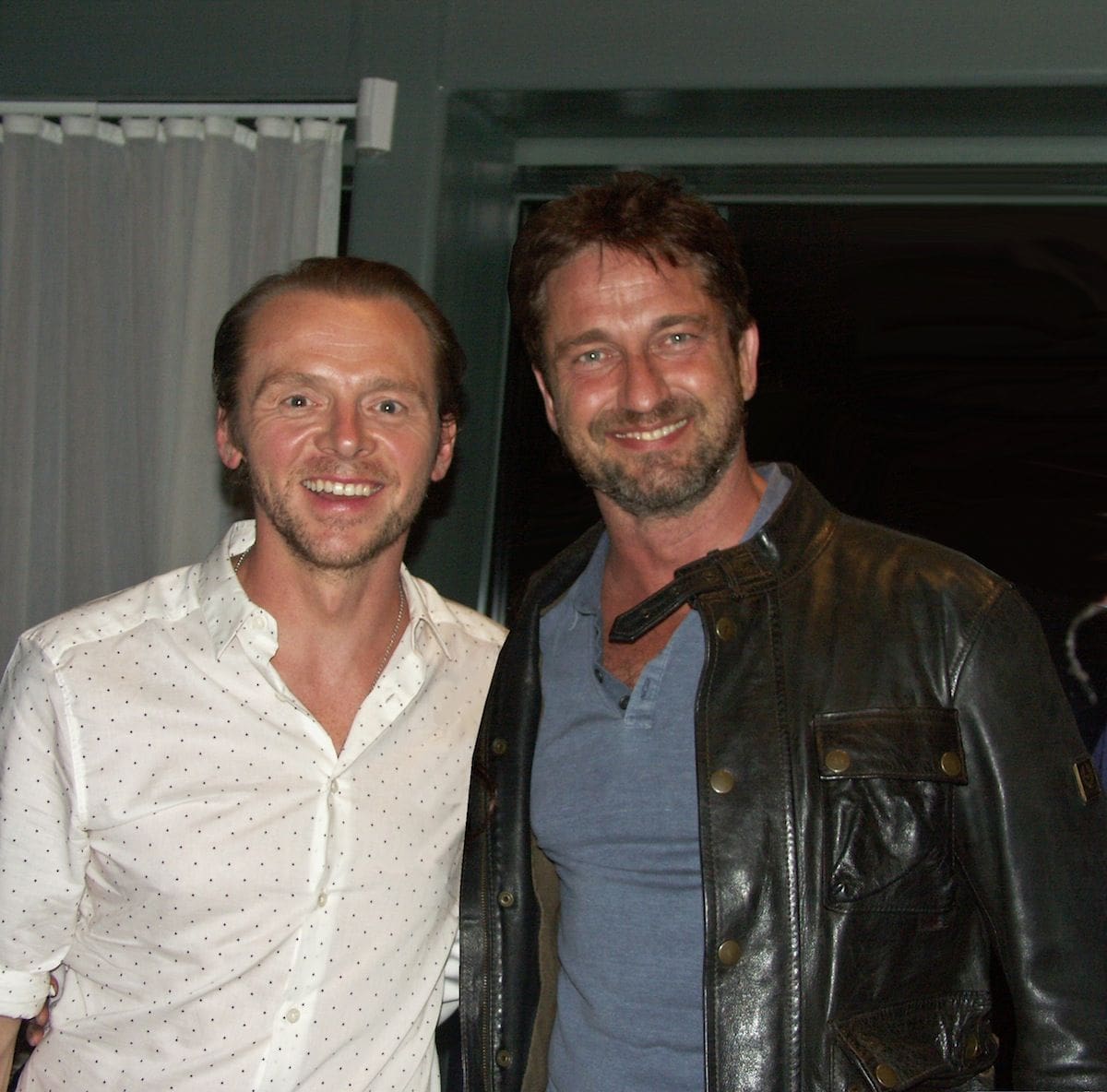 Simon Pegg with Gerard Butler