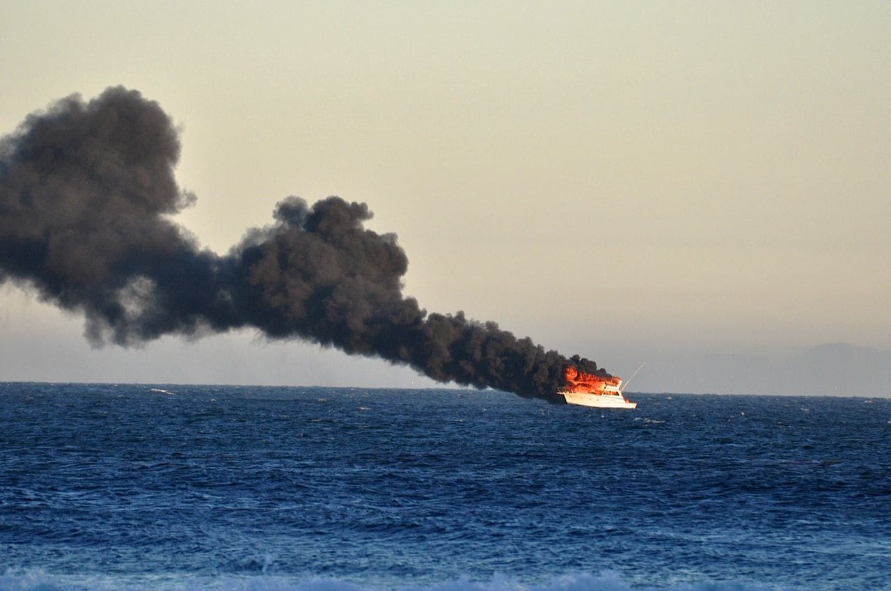 Flaming Boat Sinks Off Paradise Cove