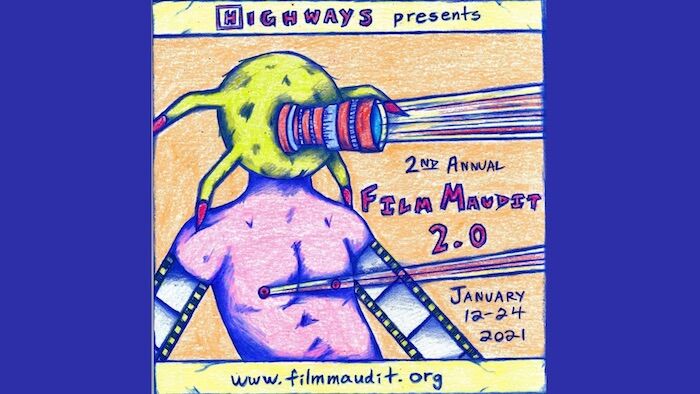 Film Maudit 2.0 film festival promotional illustration by Dakota Noot