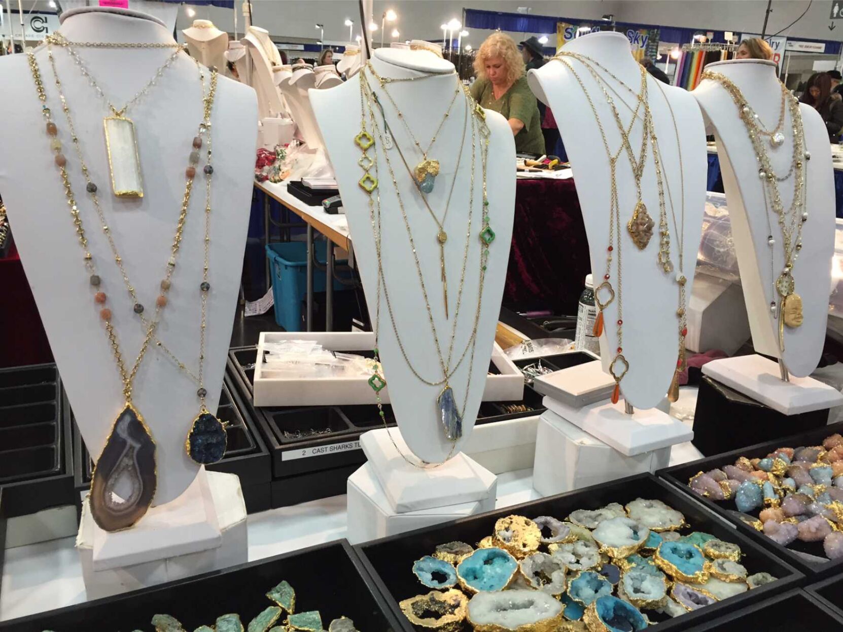 An assortment of crystal jewelry