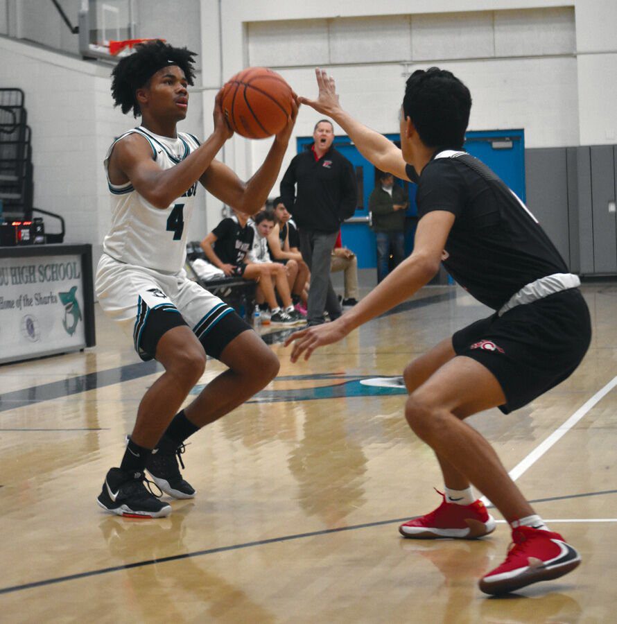 Ball Dribbling Into Play for Malibu High Sharks