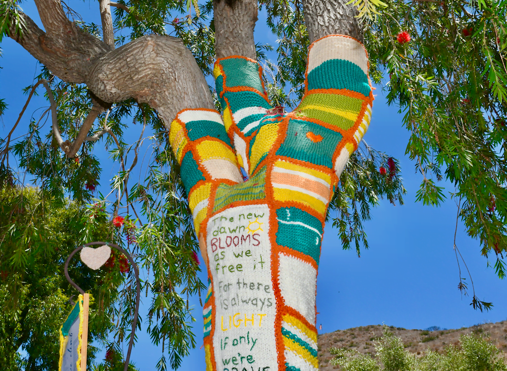 Malibu West Knitters Decorate Poetry Tree