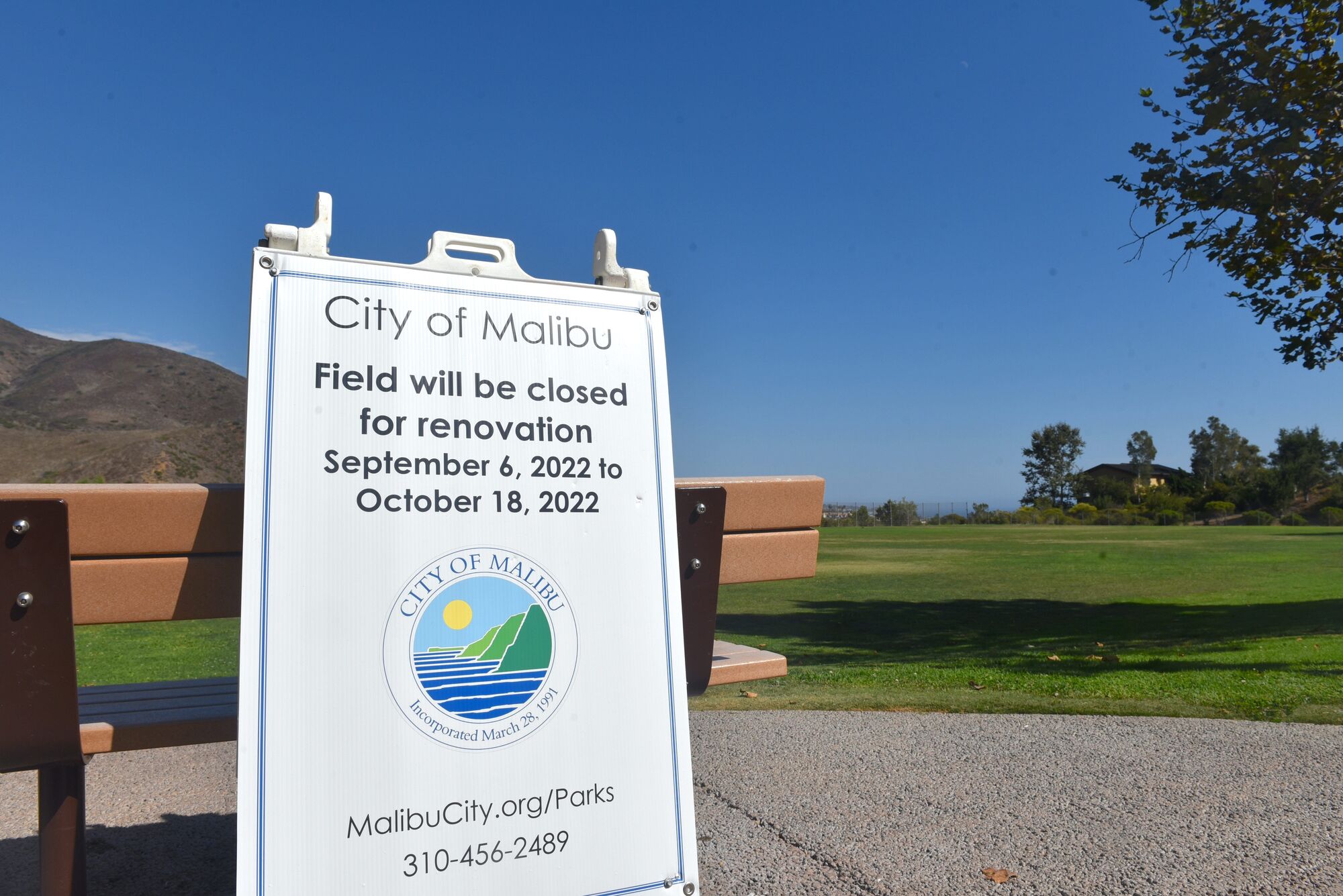 Trancas Canyon Park Field closed for its annual renovations; Dog park remains open