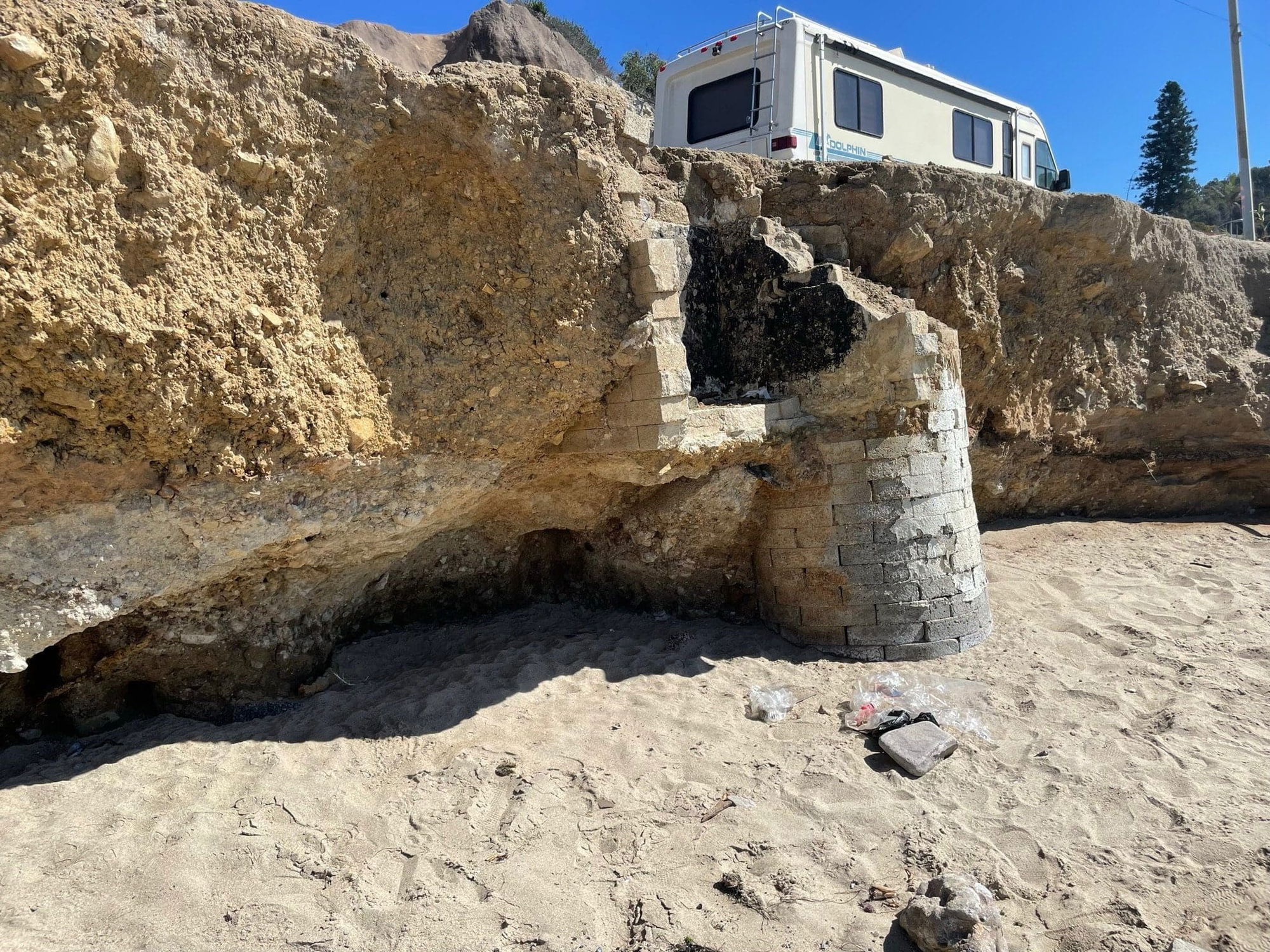 Erosion seen on Pacific Coast Highway embankment