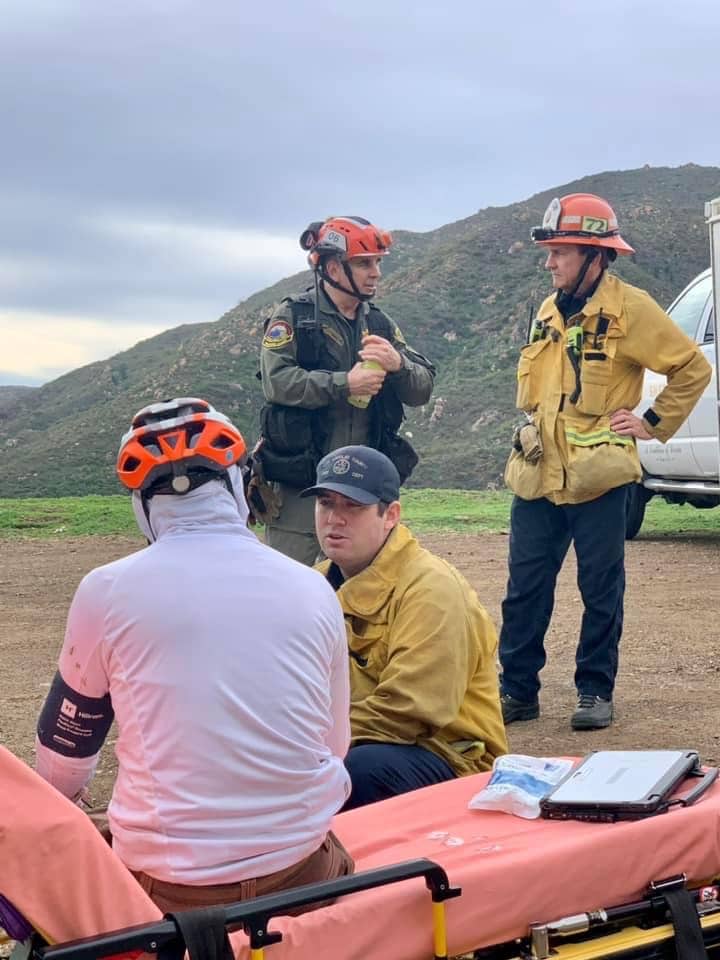 Malibu Search and Rescue Team responds to injured mountain biker Saturday morning
