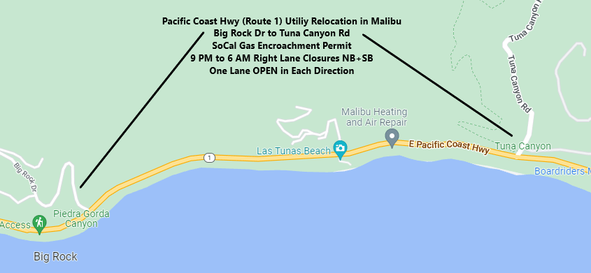 Caltrans work on big Rock Dr and Tuna Canyon Rd begins Jan. 23; expect possible delays