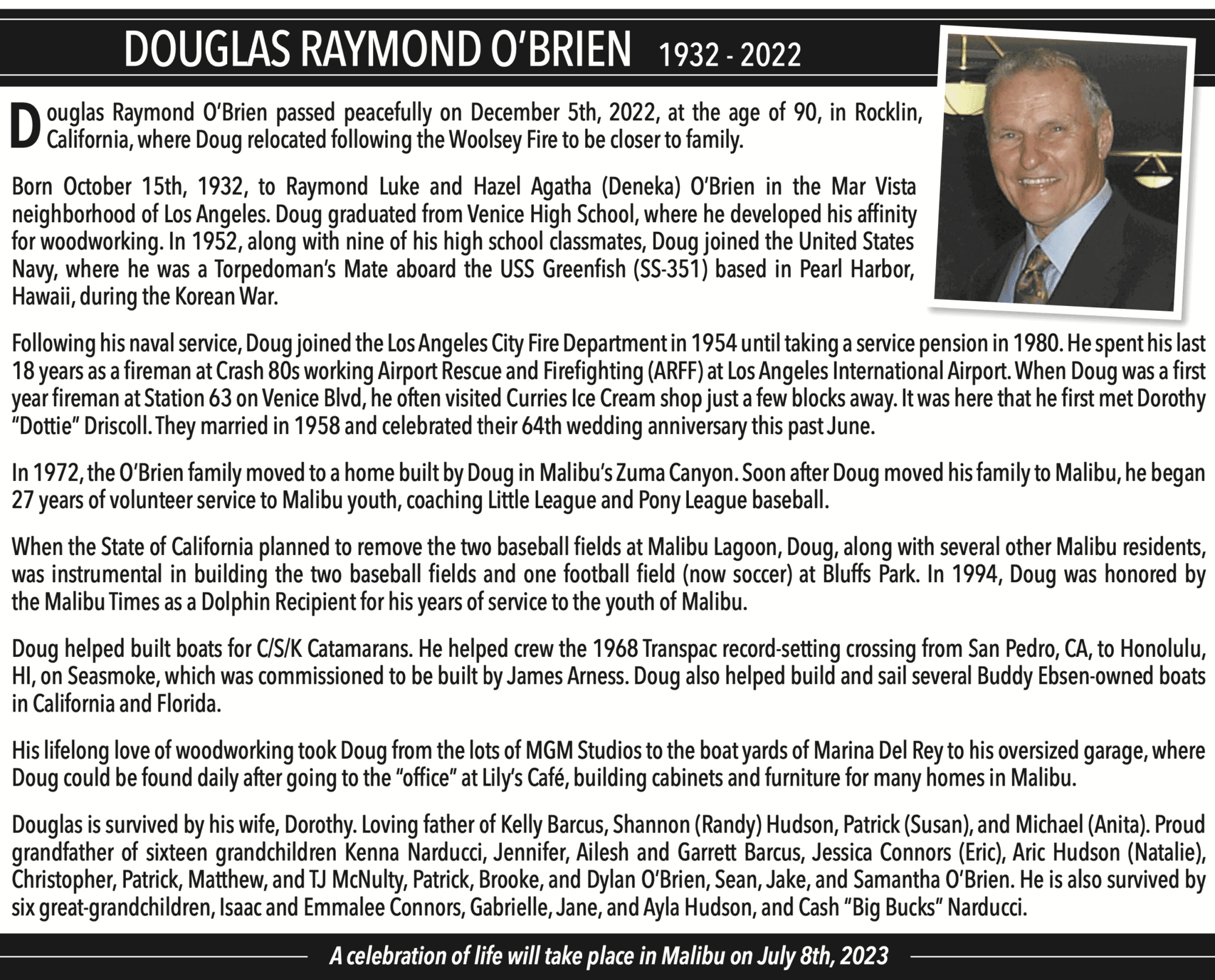 Obituary: Douglas Raymond O'Brien