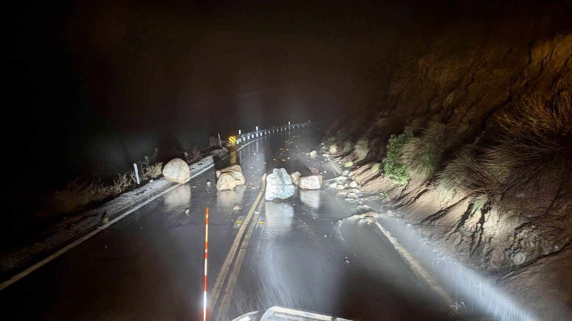 Rock slides, mud, floods, officials advise to drive with caution