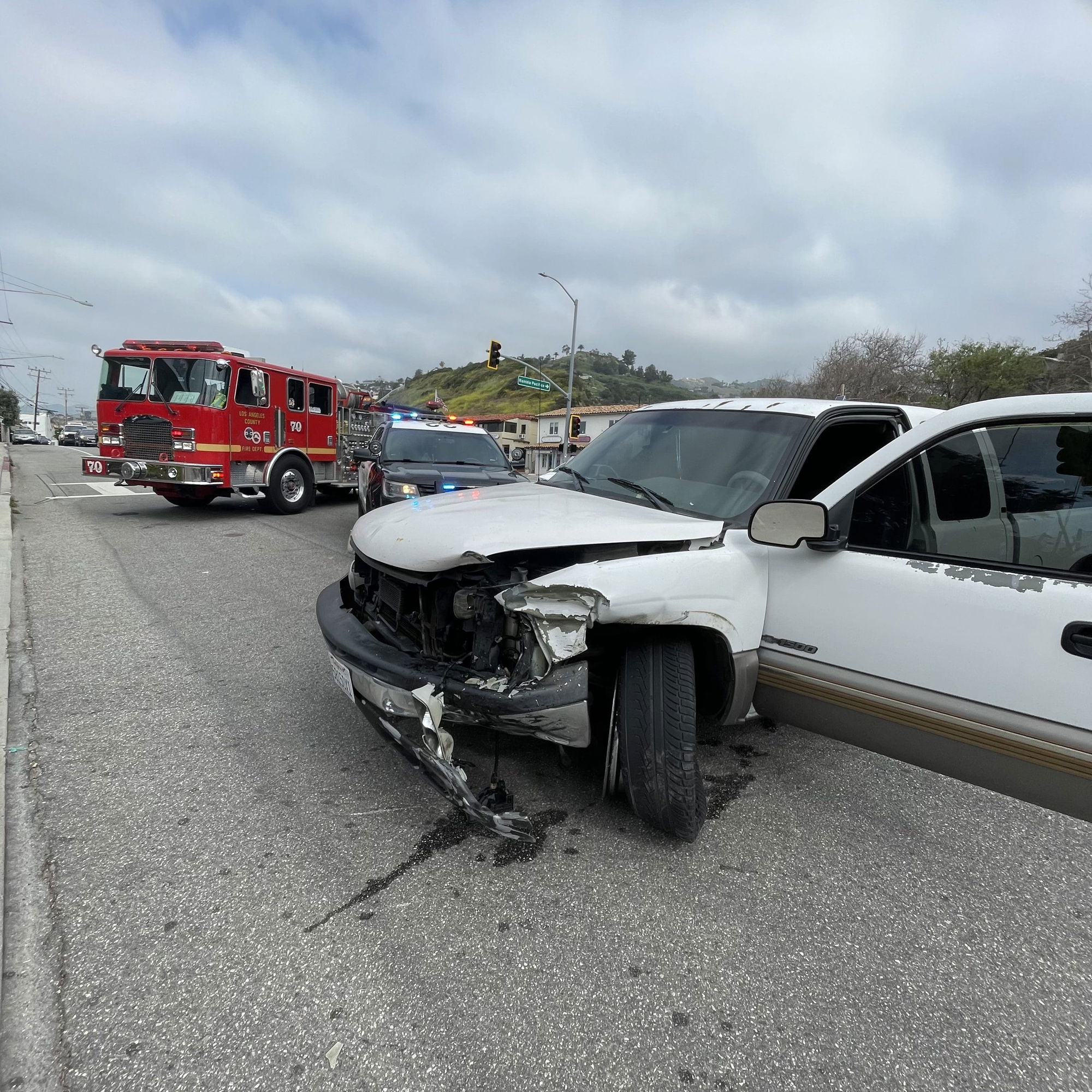 Traffic collision on PCH near Rambla Pacifico; minor injuries reported