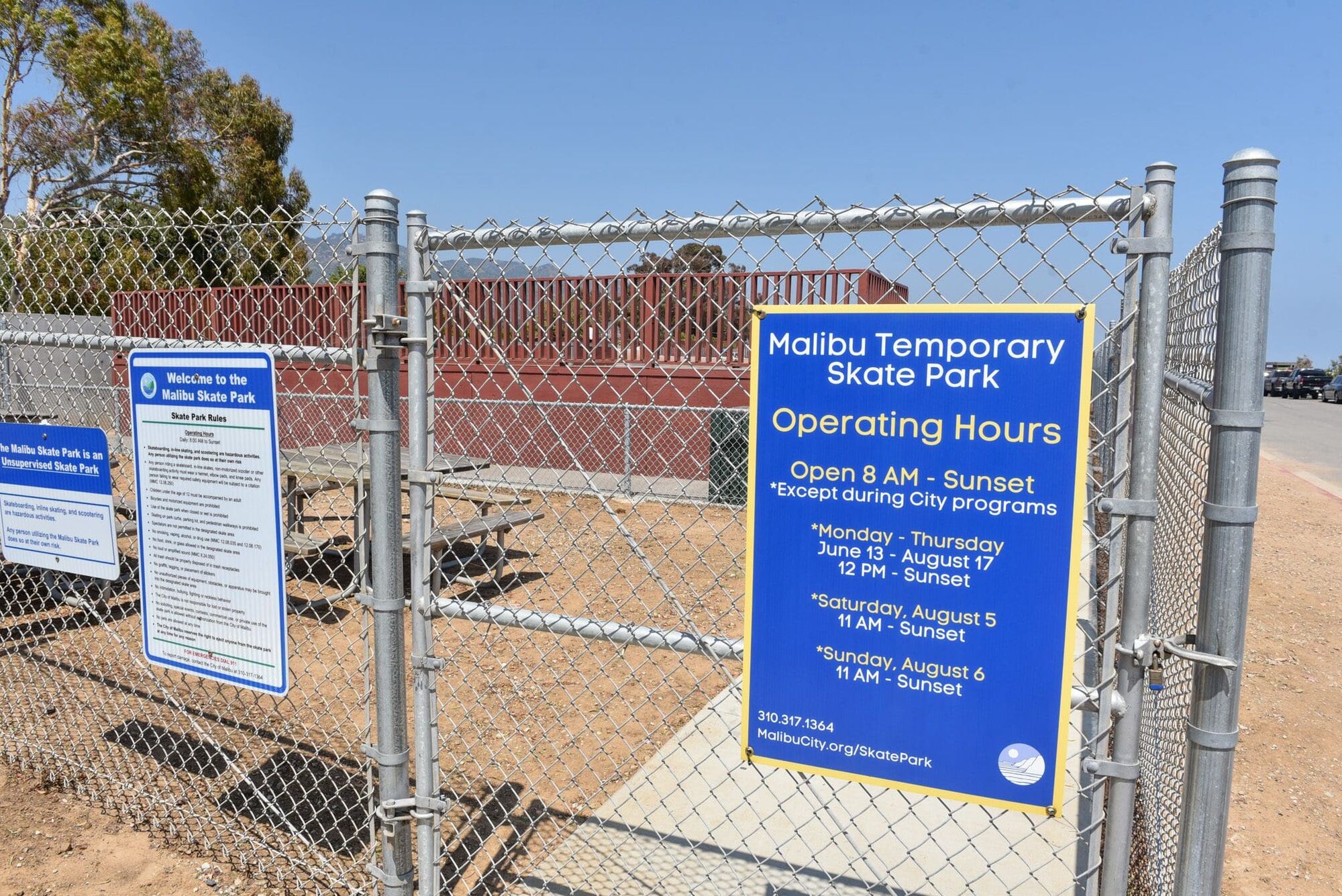 Temporary Skate Park closed for maintenance through Sept. 15