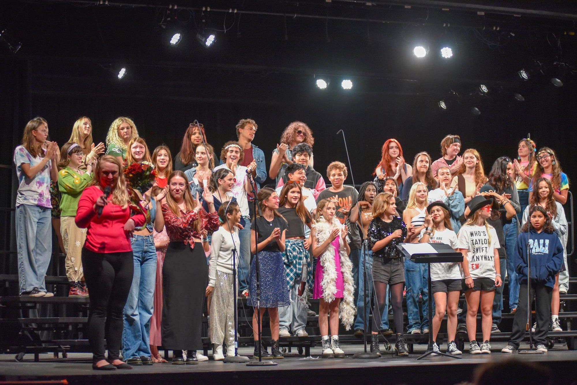 Malibu High Choir members sing 'Hits From The Decades'