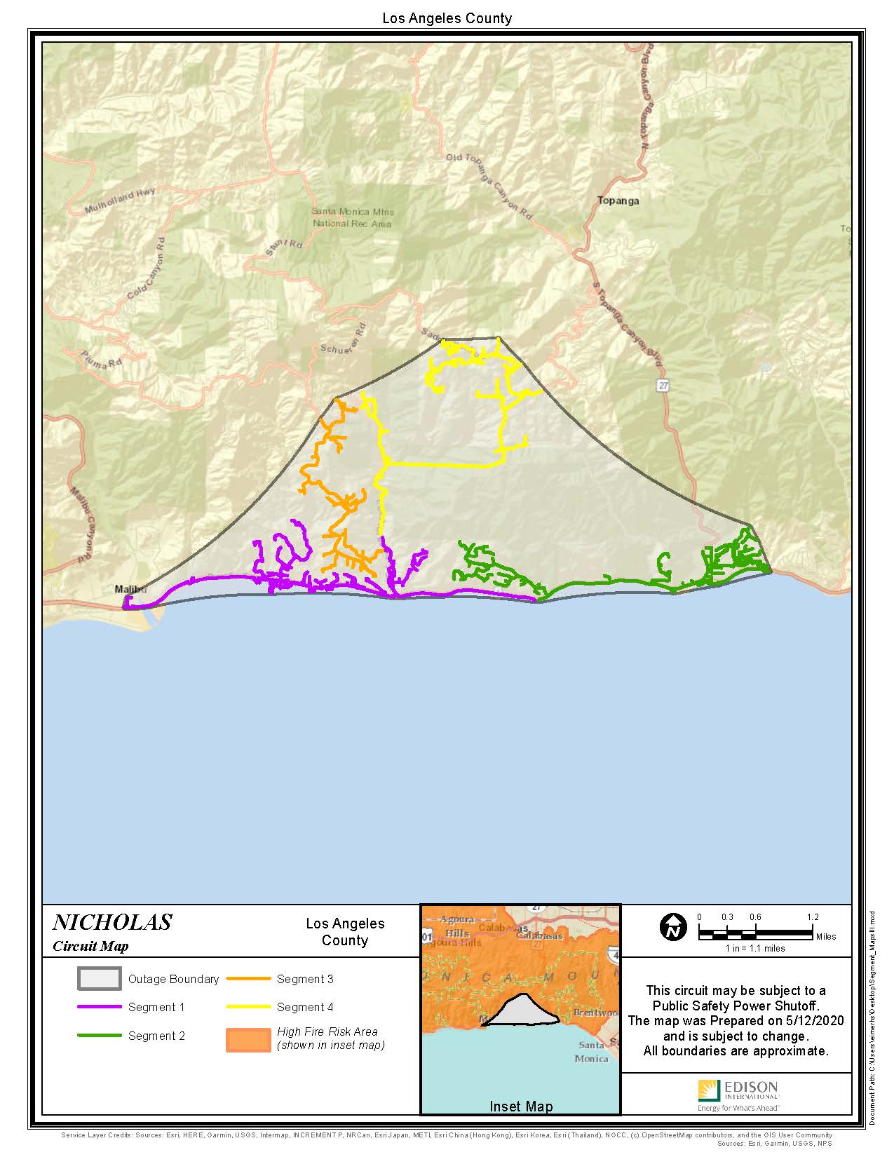 SCE to shut off Nicholas and Cuthbert circuits due to Red Flag Warning