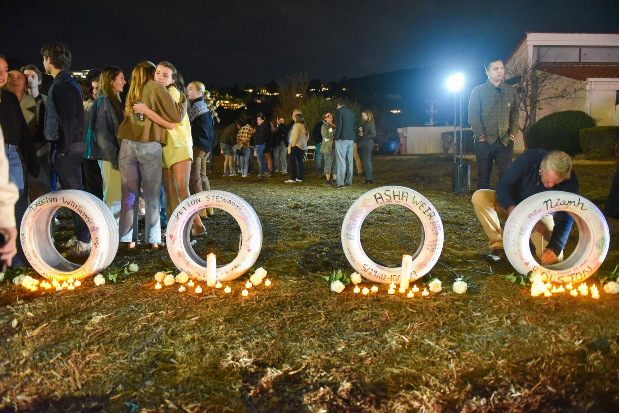 Ghost tires placed to honor four Pepperdine students, who were also known as "Our Girls"