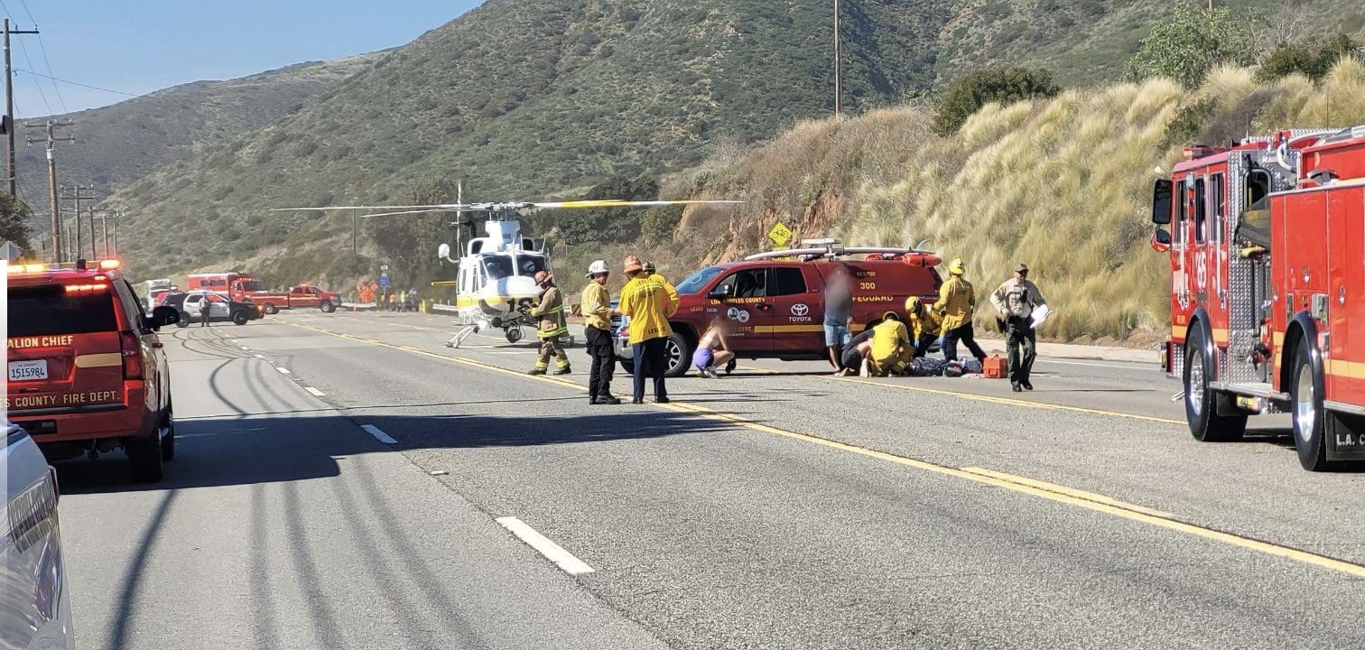 Two vehicle collision near Nicholas Canyon Beach; use alternative route