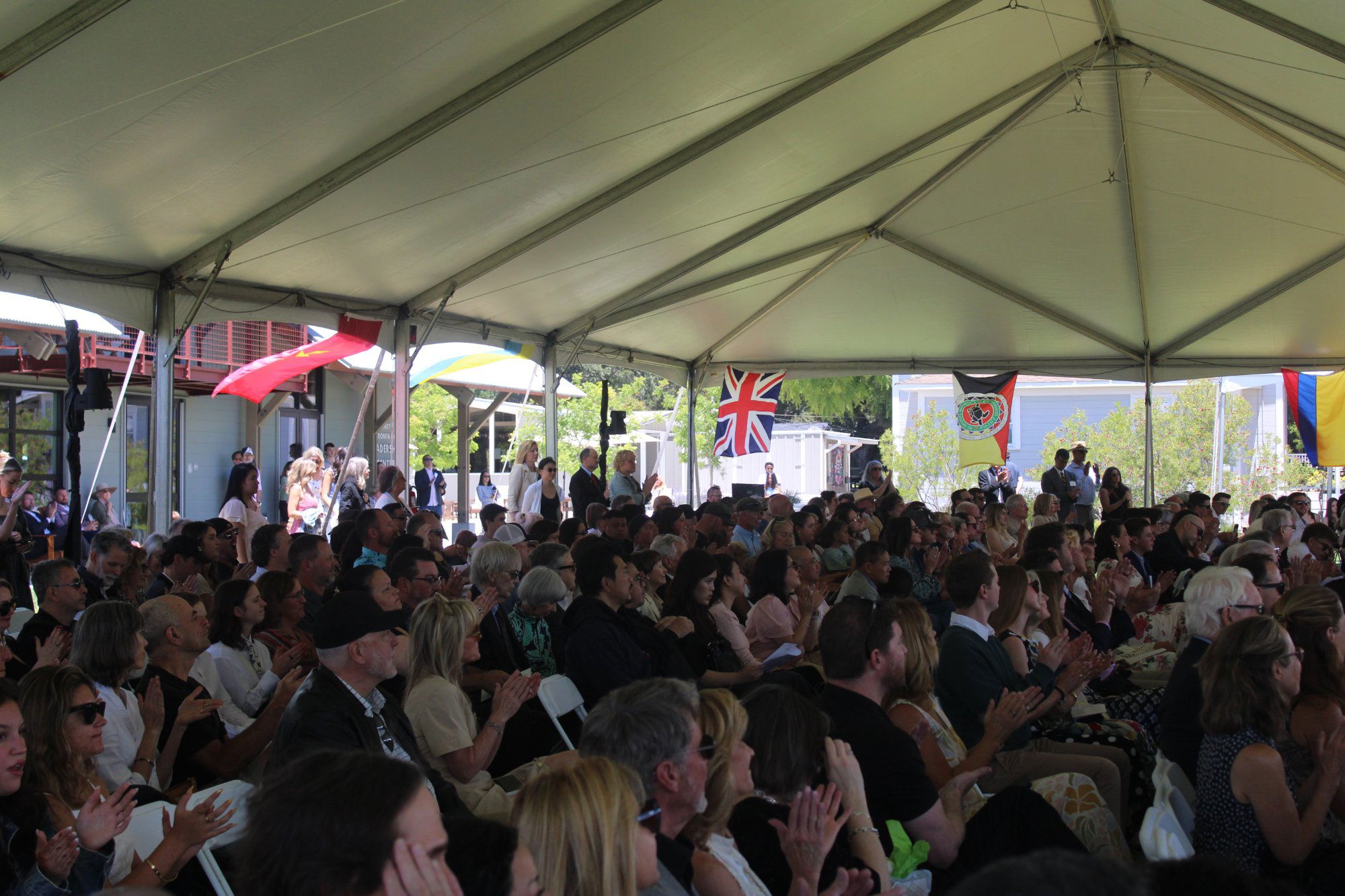 A crowd of Dunn School parents, friends, and dignitaries were gathered under a tent on the school's lawn to watch the 2026 commencement on Saturday, May 30. Photo by Mike Chaldu/SYVS
