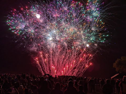 Organizers setting up for Solvang Fourth of July events