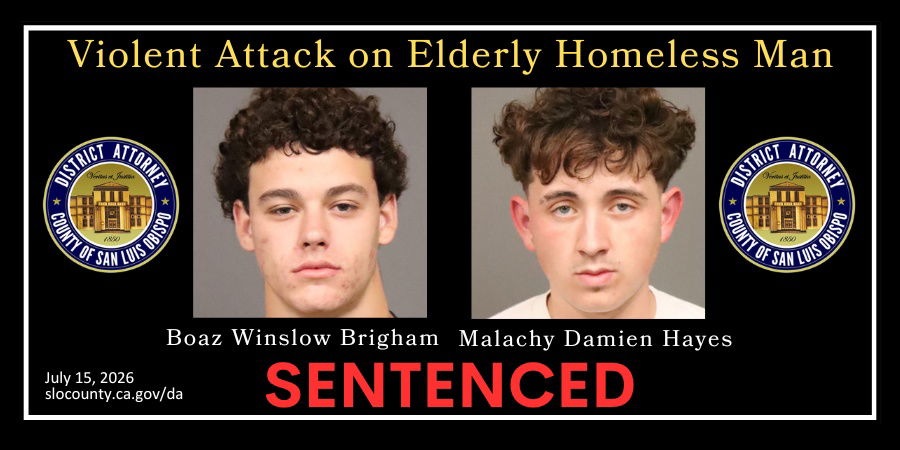 Two Arroyo Grande men sentenced for violent elder abuse attack on sleeping homeless man