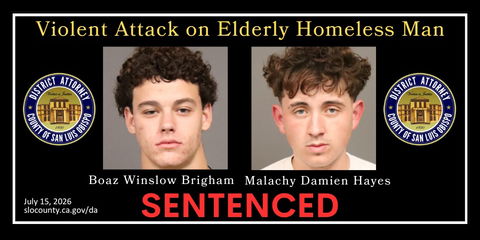 Two Arroyo Grande men sentenced for violent elder abuse attack on sleeping homeless man