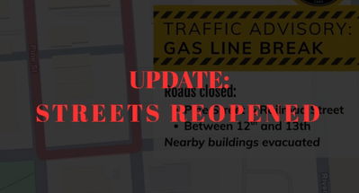 UPDATE: Railroad Street reopens after natural gas leak repaired