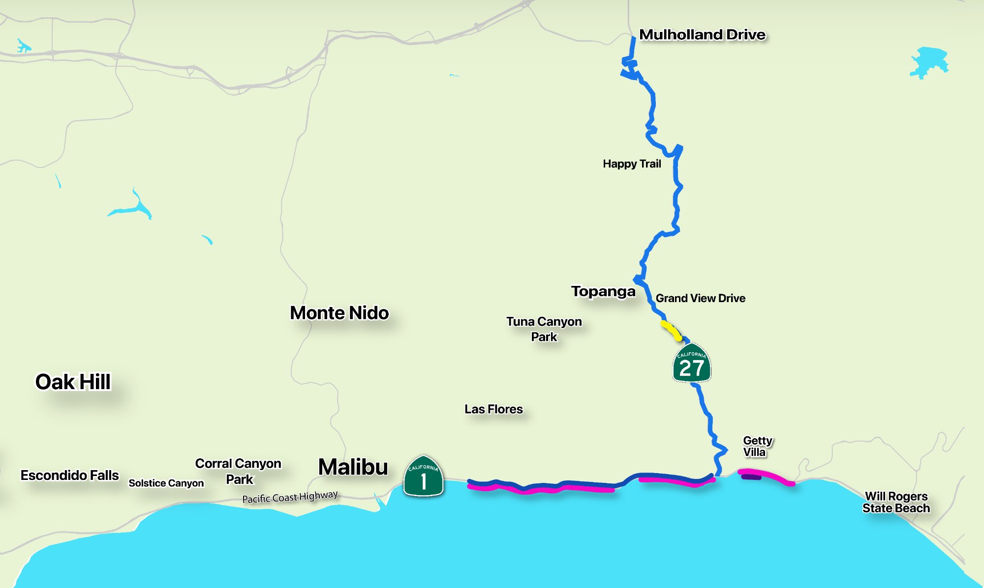 Weekly lane closures on Pacific Coast Highway and Topanga Canyon Boulevard for Palisades Fire recovery work
